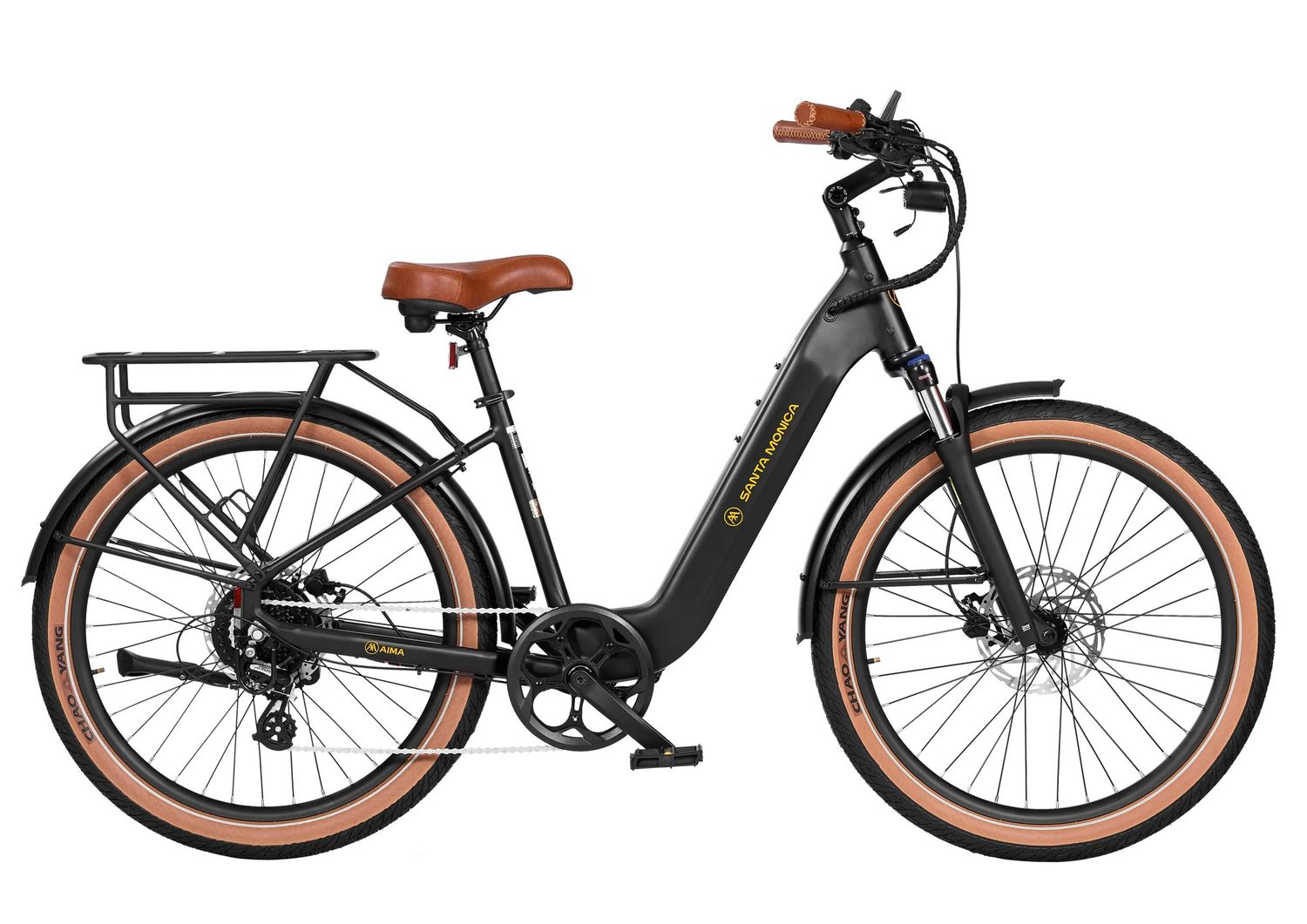 AIMA  Santa Monica E-Bike, Color: Matte Black, Size: Small