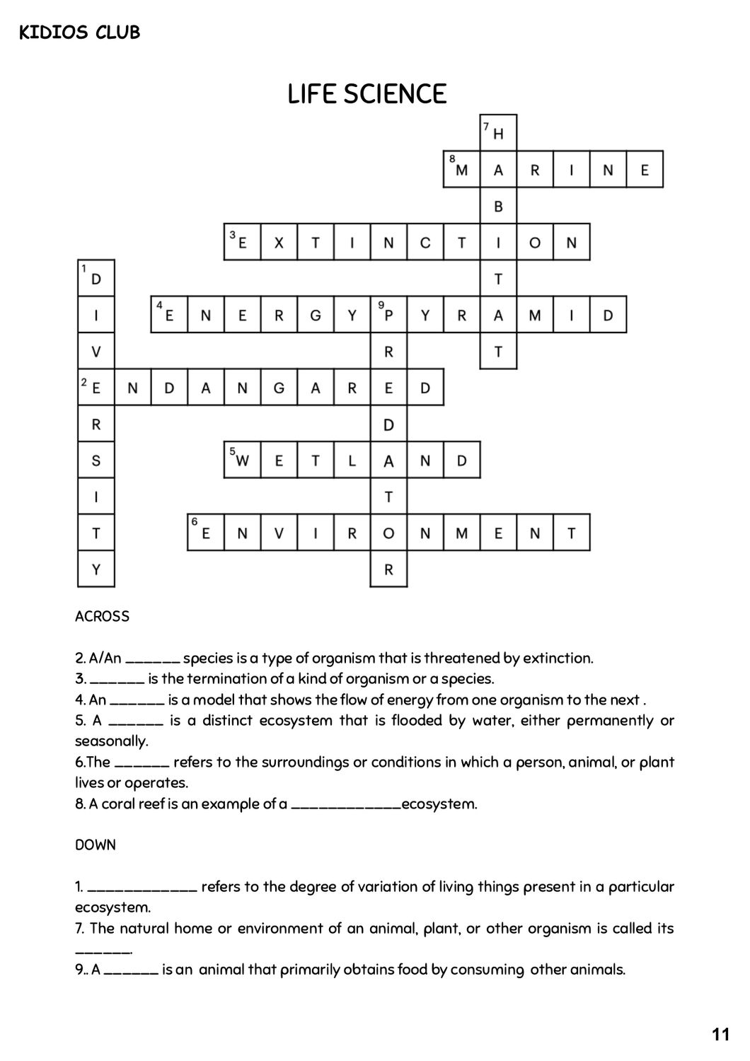 4th grade crossword puzzles-14 page