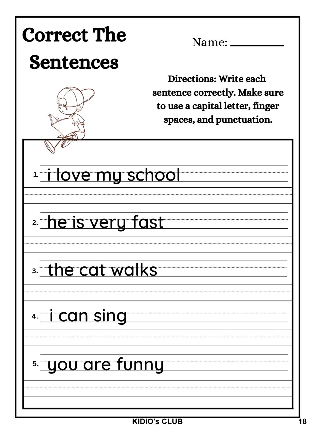 Sentence Superstar Workbook 30 pages.