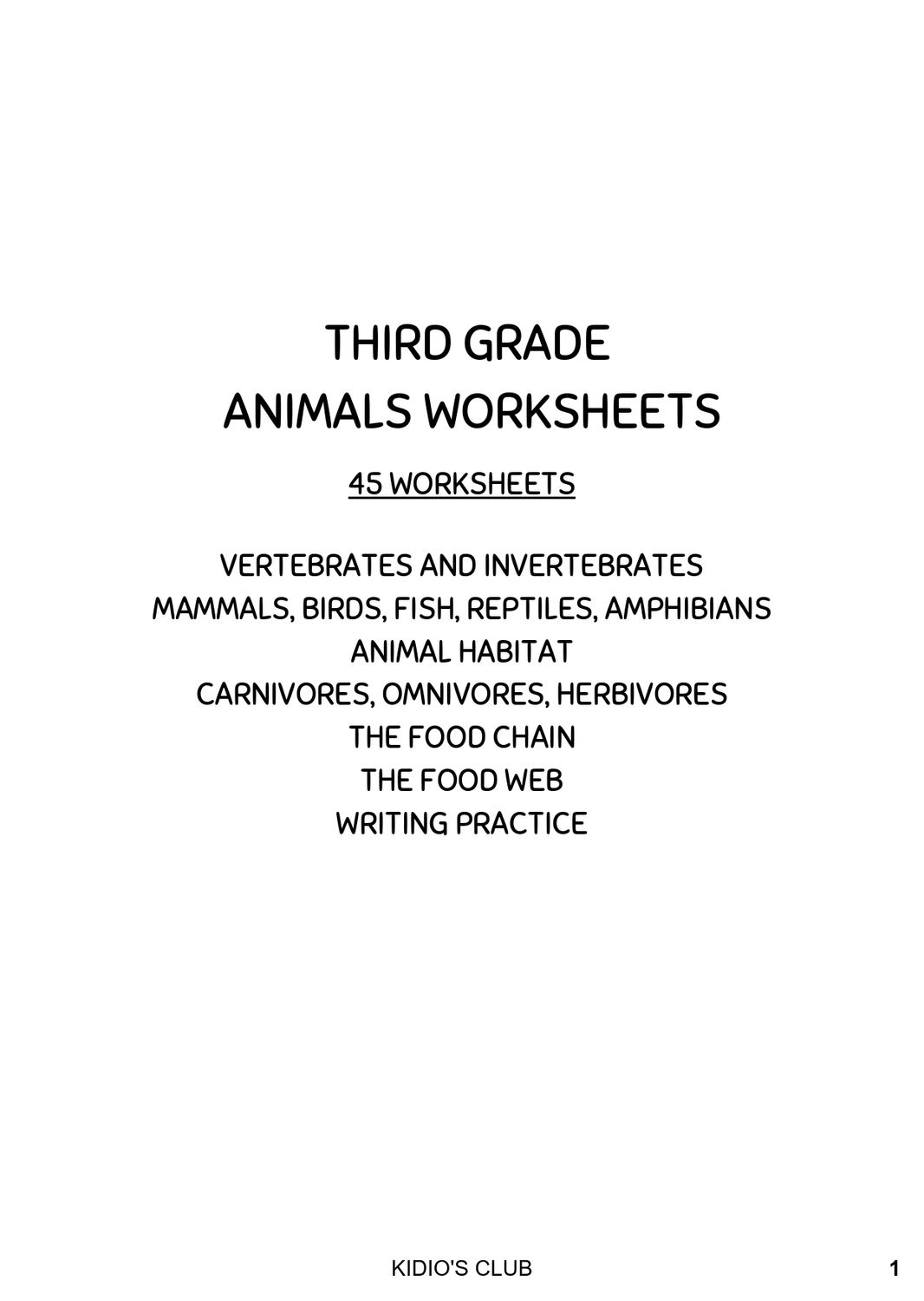 🐘 3rd Grade Animal Kingdom Science Activity Pack (93 pages Worksheets)