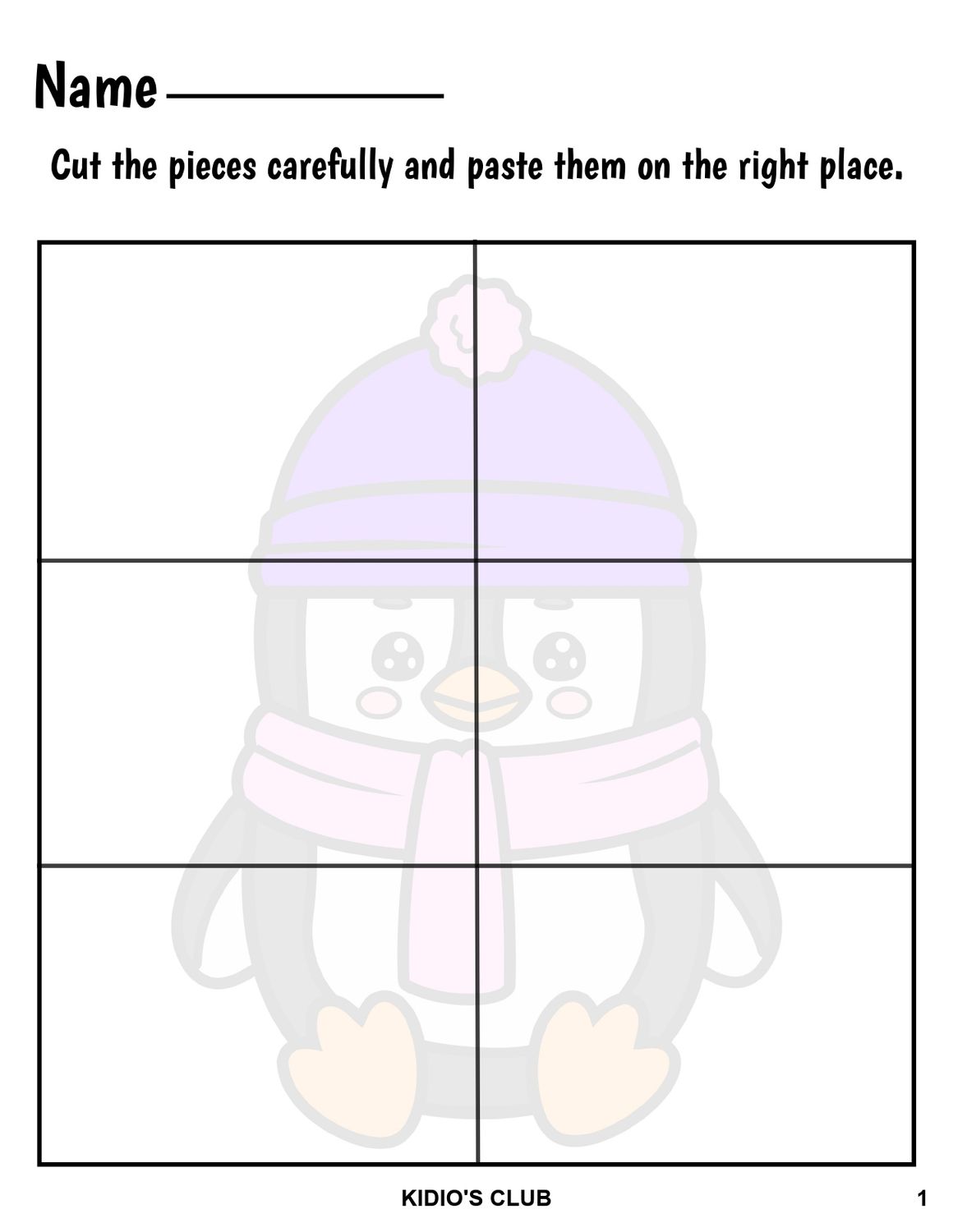 Winter Fine Motor Puzzles-1-16, Scissor Cutting Worksheet-1-20