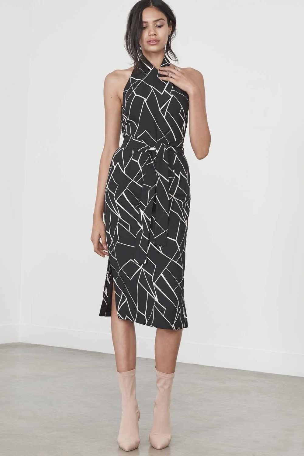 lavish alice black and white dress