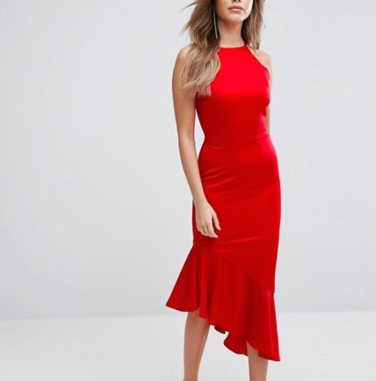 LAVISH ALICE - Red Asymmetric Hem Dress