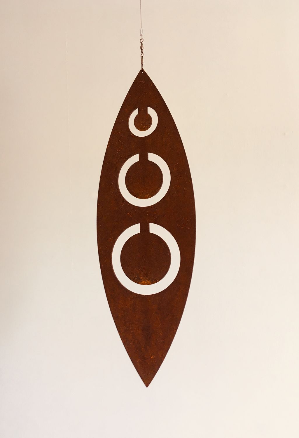 Tribal design Corten Spinning Art by Grounded Art NZ. Proudly made by Brendon &amp; Jane Harley in South Otago, New Zealand.