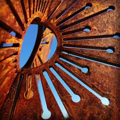 Corten Allium wands