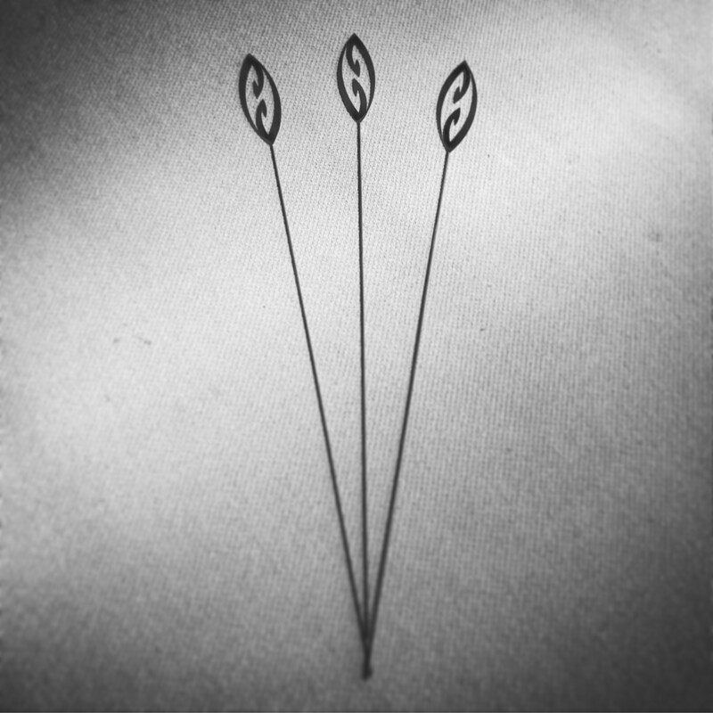mini fish hook Corten Garden Spears by Grounded Art NZ