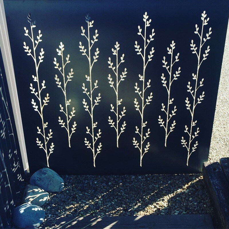 Corten Garden Screen in Korokio design by Grounded Art NZ in South Otago, NZ. Use as a privacy screen or garden art feature.