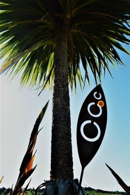 Tribal garden spear in Corten Steel. Proudly designed and made by Grounded Art NZ in South Otago, New Zealand. 