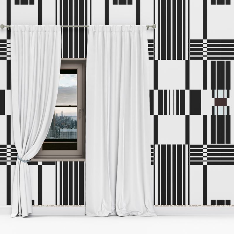 Art Deco Grid Wallpaper – Black &amp; White Peel and Stick