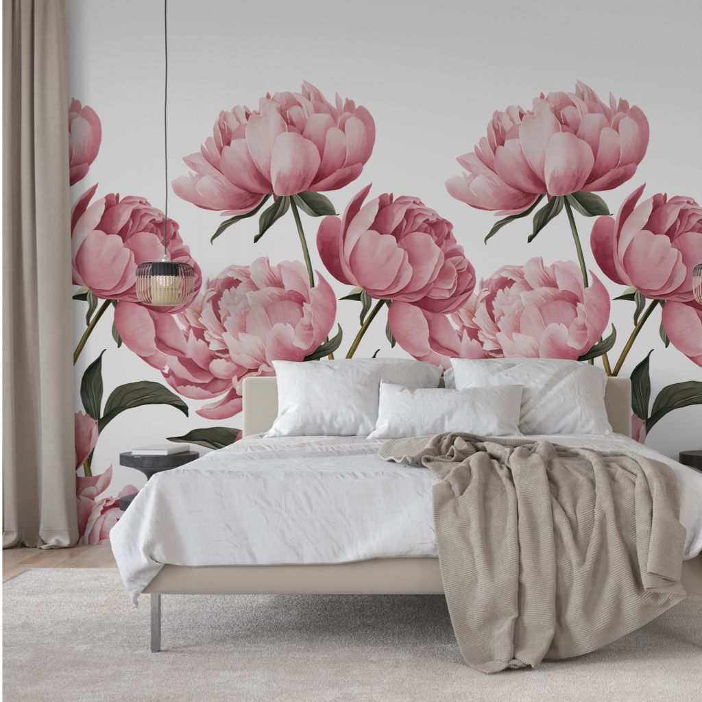 Peony Bliss Peel and Stick Wallpaper – Soft Blush Floral Design