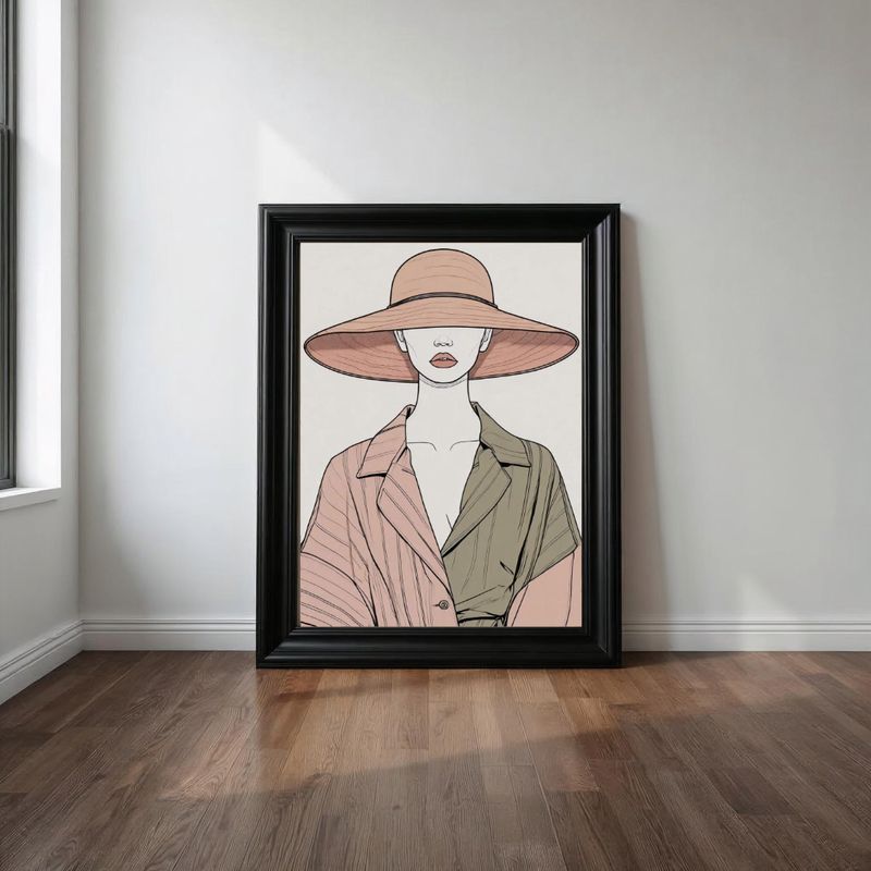 Wide Brim Hat Sketch Digital Art