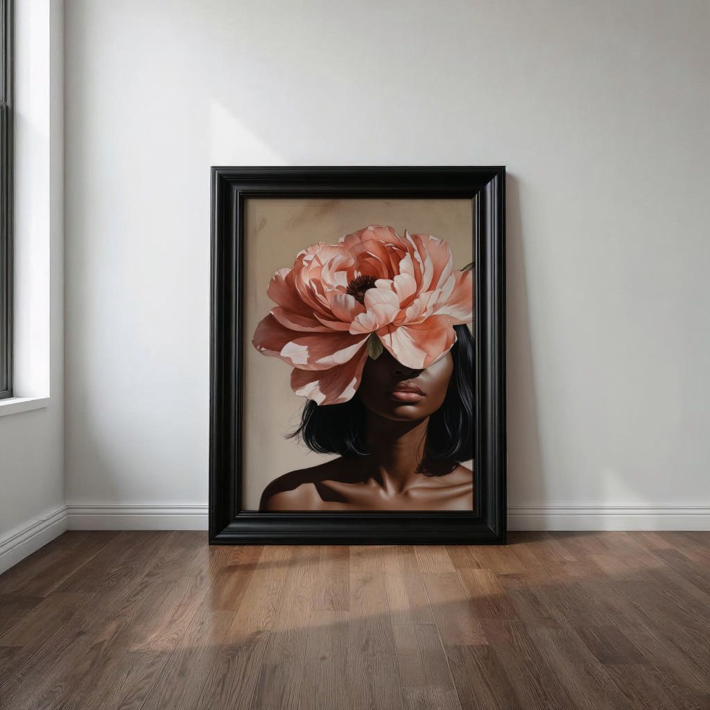 Floral Face Peony Digital Art