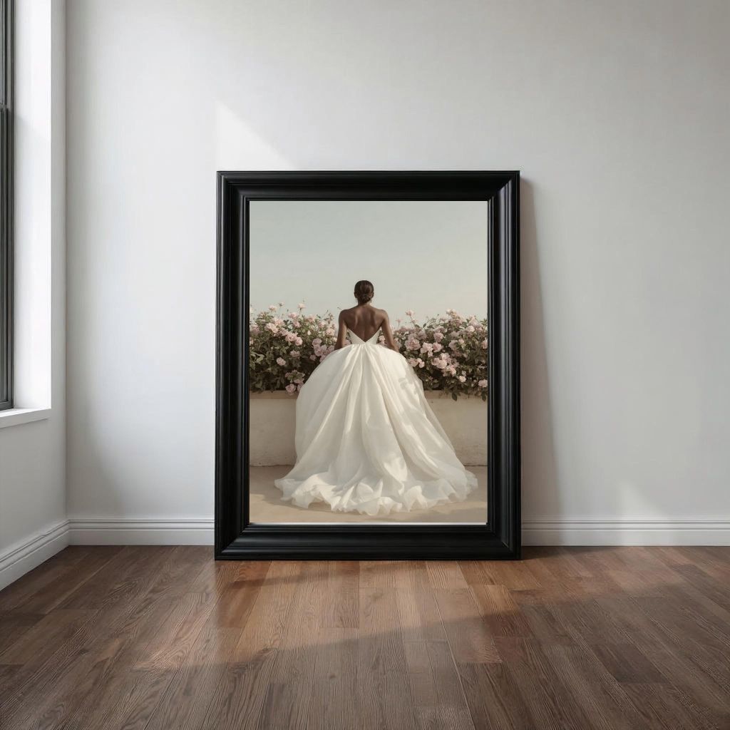 White Gown Blooms Digital Art