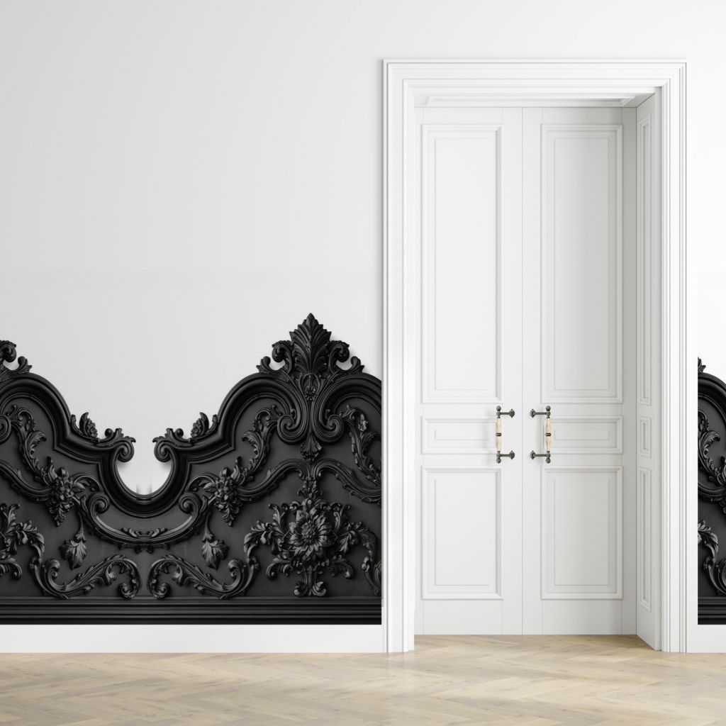 Baroque Noir  Mural| Peel &amp; Stick Wallpaper Mural