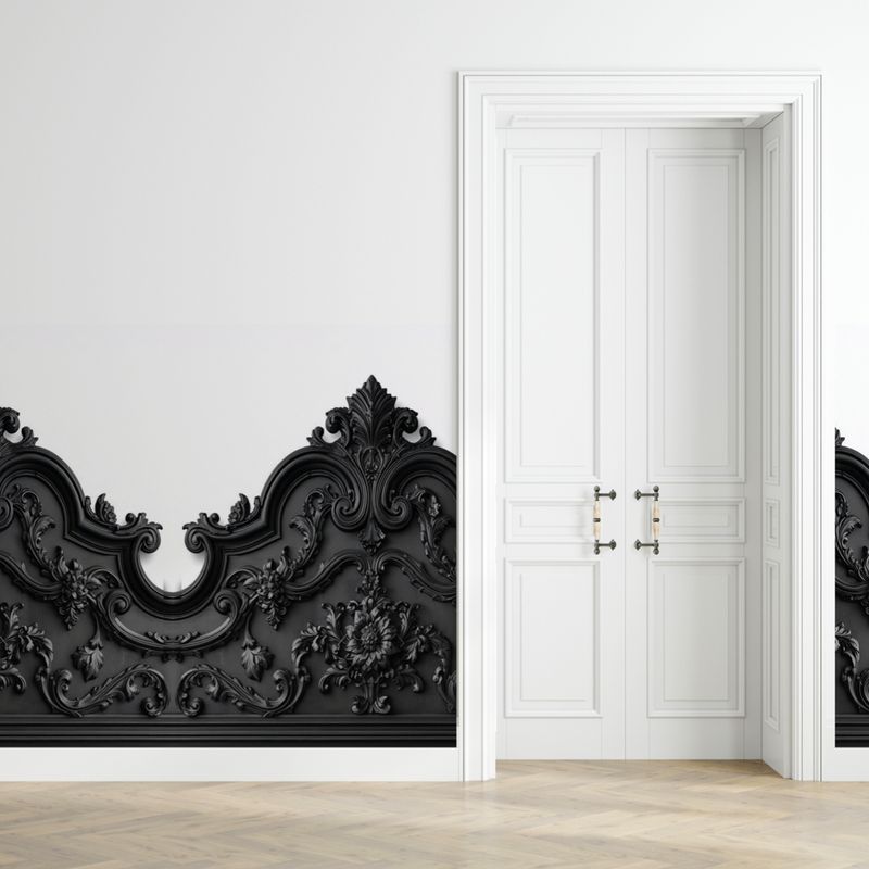 Baroque Noir  Mural| Peel &amp; Stick Wallpaper Mural