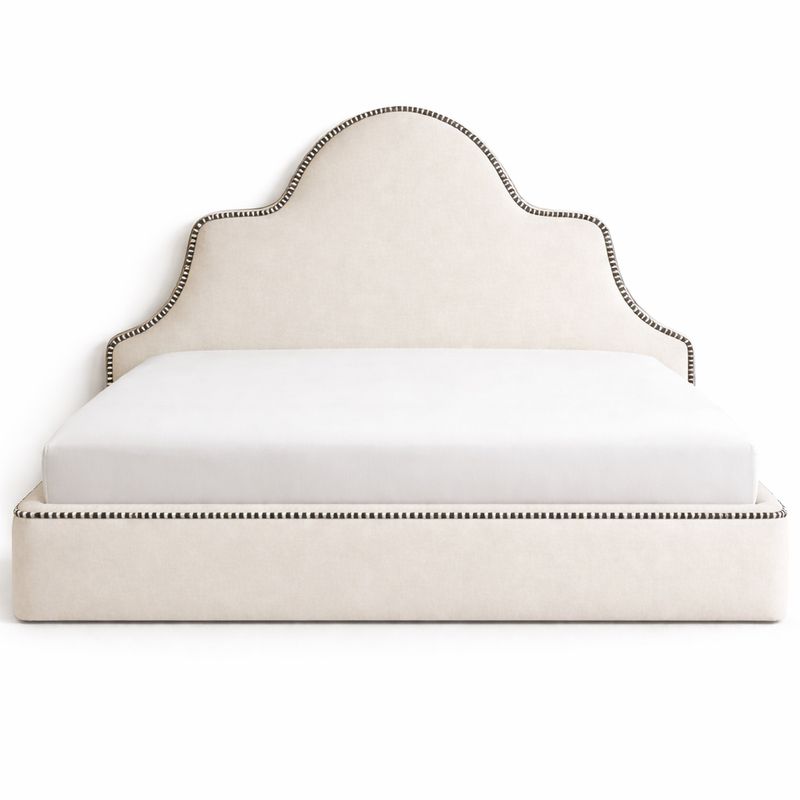 Custom Upholstered Scalloped Bedframe