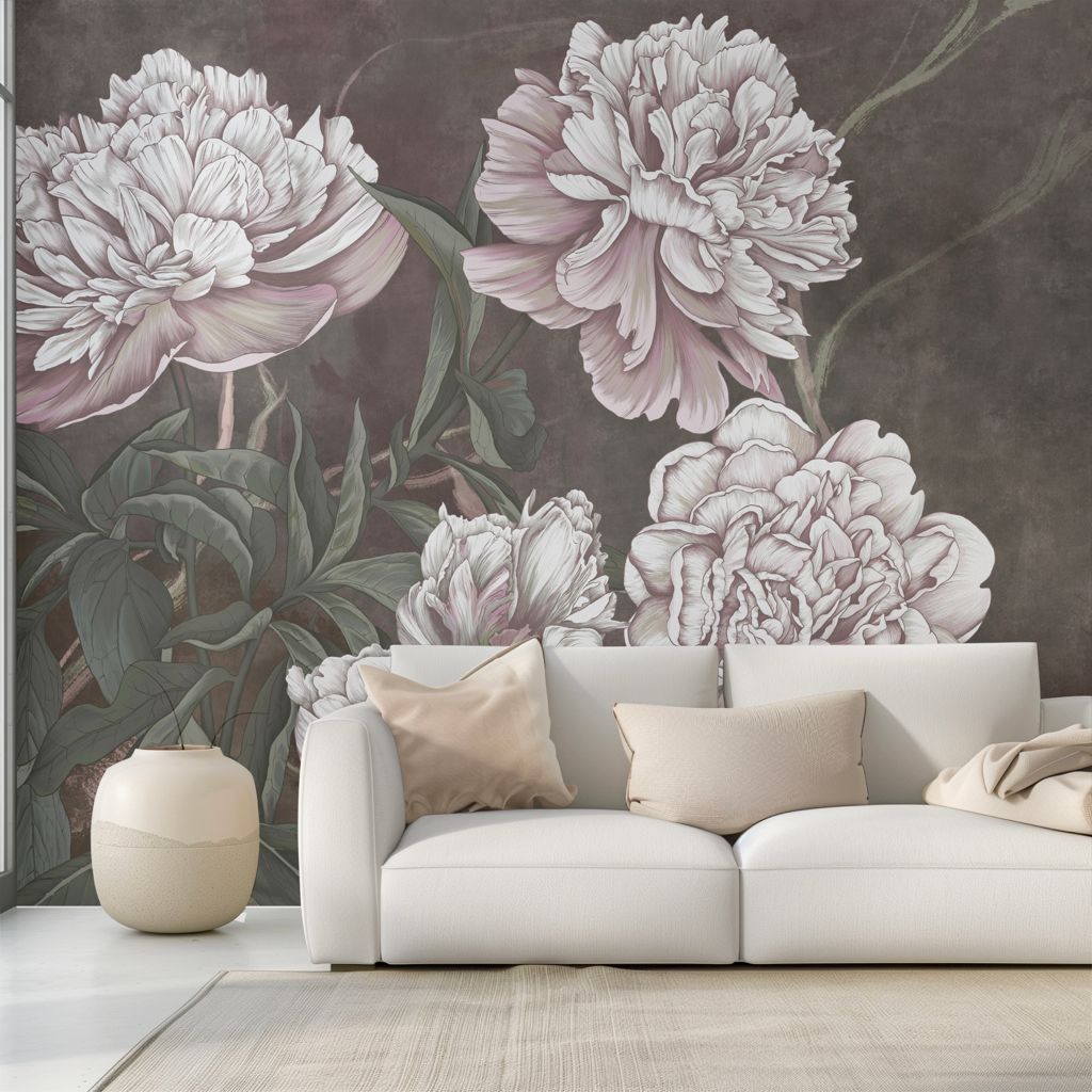 Moody Flower Mural Wallpaper