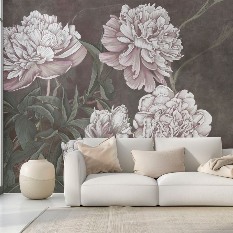Moody Flower Mural Wallpaper