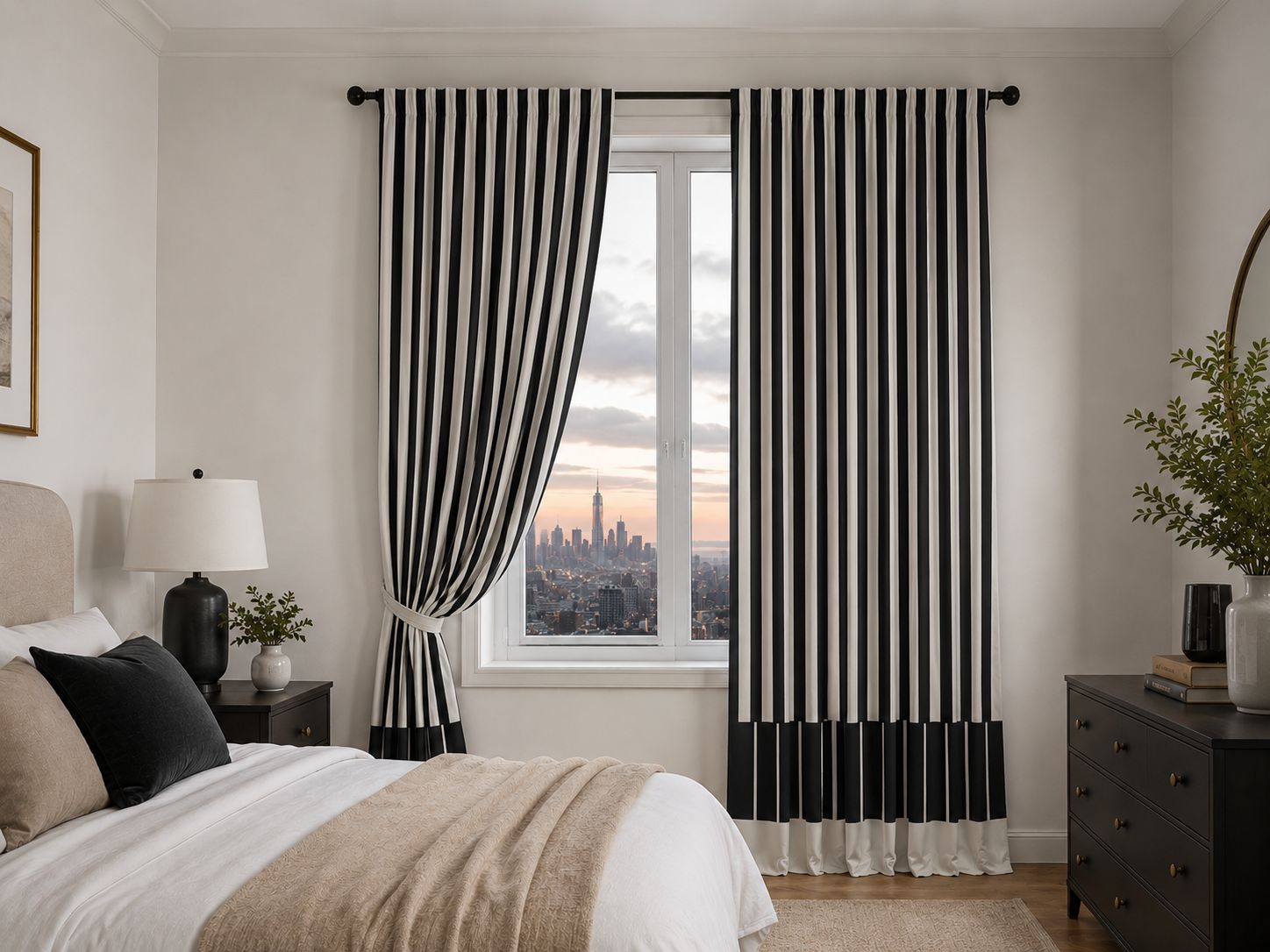 Signature Stripe Curtains-Bedroom