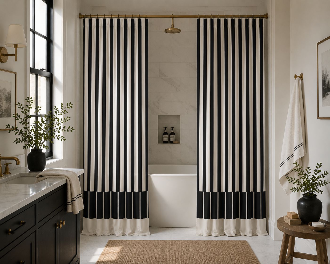 Signature Stripe Curtains- Bathroom