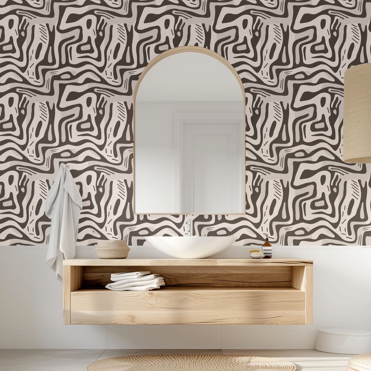 Tribal Brown  Peel and Stick Wallpaper