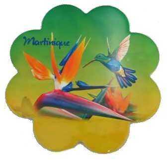 DESSOUS DE PLAT MARTINIQUE - COLIBRI FOND VERT