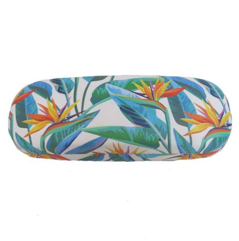 ETUI A LUNETTES MARTINIQUE - OISEAU PARADIS FOND BLANC