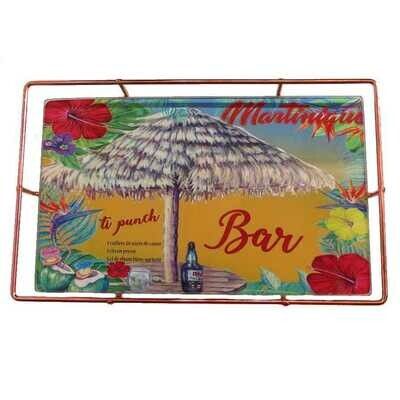 PLATEAU EN VERRE MARTINIQUE