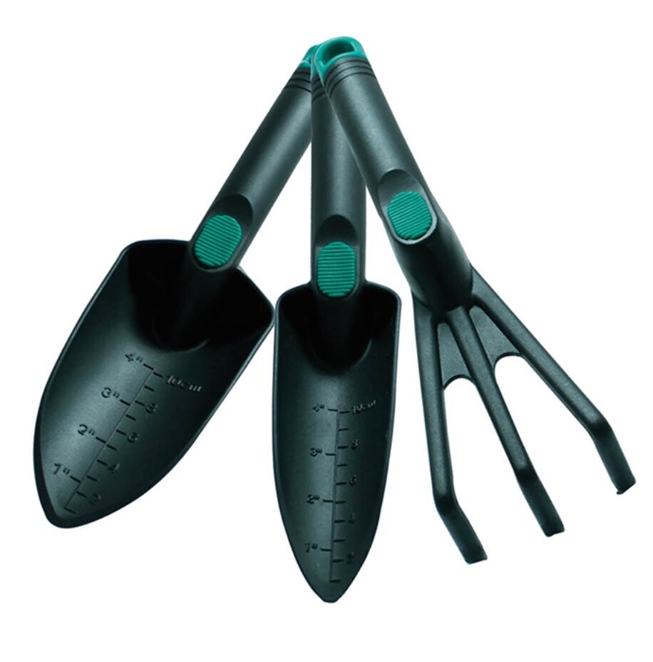 SET DE TROIS OUTILS DE JARDIN PLASTIQUE