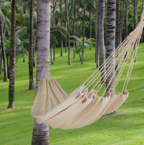 HAMAC DOUBLE UNI SANS FRANGE - ECRU