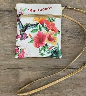SACOCHE A BANDOULIERE FEMME MARTINIQUE - COLIBRI 4 HIBISCUS