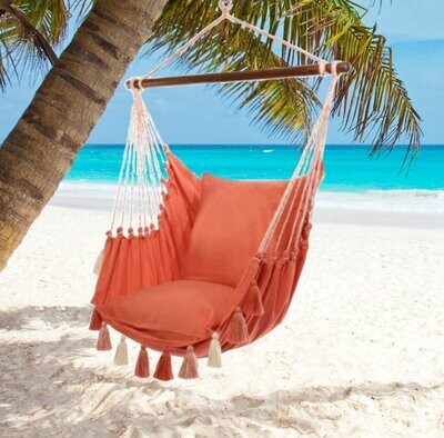 HAMAC CHAISE POMPOM - SAUMON