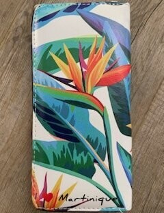 PORTE-MONNAIE RIGIDE GRAND ZIP MARTINIQUE - OISEAU DE PARADIS BLANC