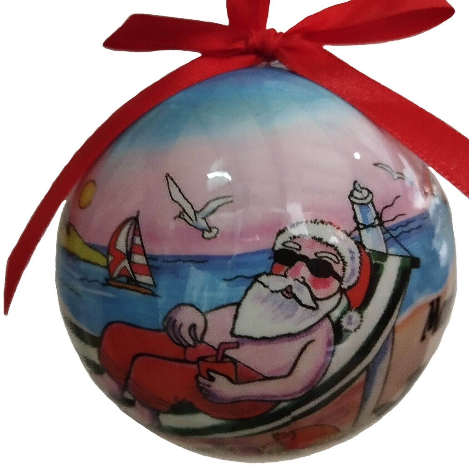 BOULE DECO POUR ARBRE DE NOEL - SANTA TRANSAT
