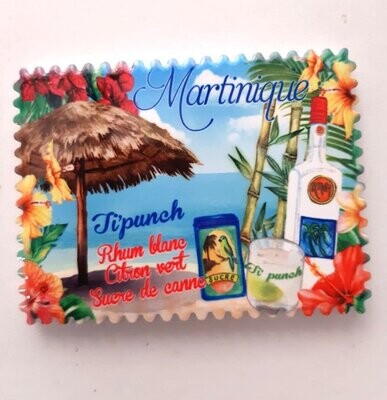 AIMANT MARTINIQUE CERAMIQUE RECTANGLE DENTELE - TIKI TI PUNCH