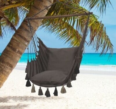 HAMAC CHAISE POMPOM - GRIS/GRIS