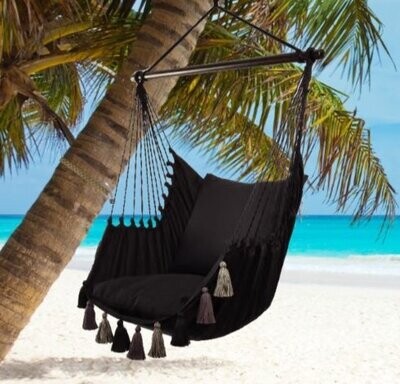 HAMAC CHAISE POMPOM - BLACK