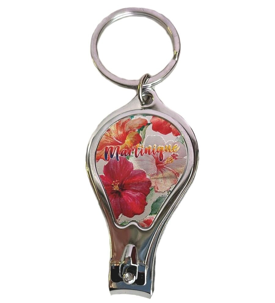 PORTE-CLES COUPE ONGLES MARTINIQUE - HIBISCUS RRR