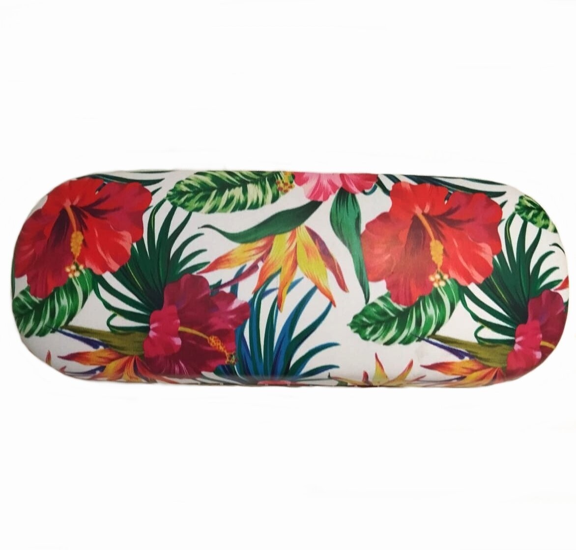 ETUI A LUNETTES MARTINIQUE - 3 HIBISCUS FOND BLANC
