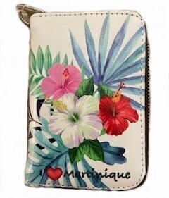 PORTE-MONNAIE RIGIDE PETIT MARTINIQUE - HIBISCUS RBR
