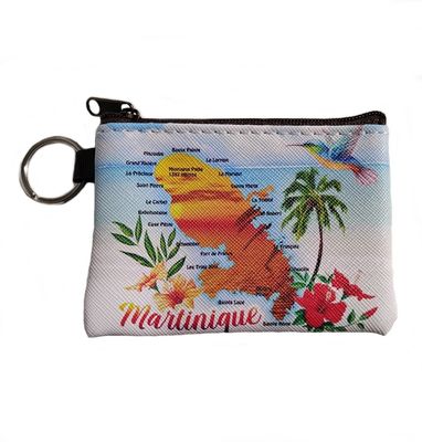 POCHETTE AVEC PORTE-CLES MARTINIQUE - CARTE COUCHER PETIT MODELE