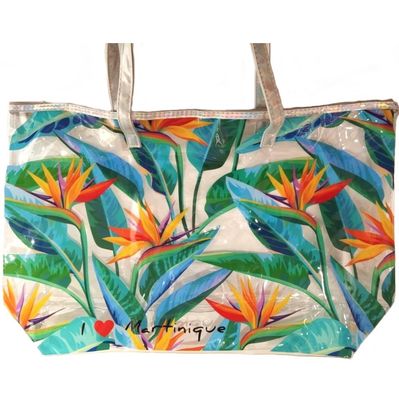 SAC DE PLAGE TRANSPARENT MARTINIQUE - OISEAUX DE PARADIS
