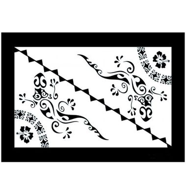 PAREO 2 GECKOS NOIR SUR BLANC MARTINIQUE