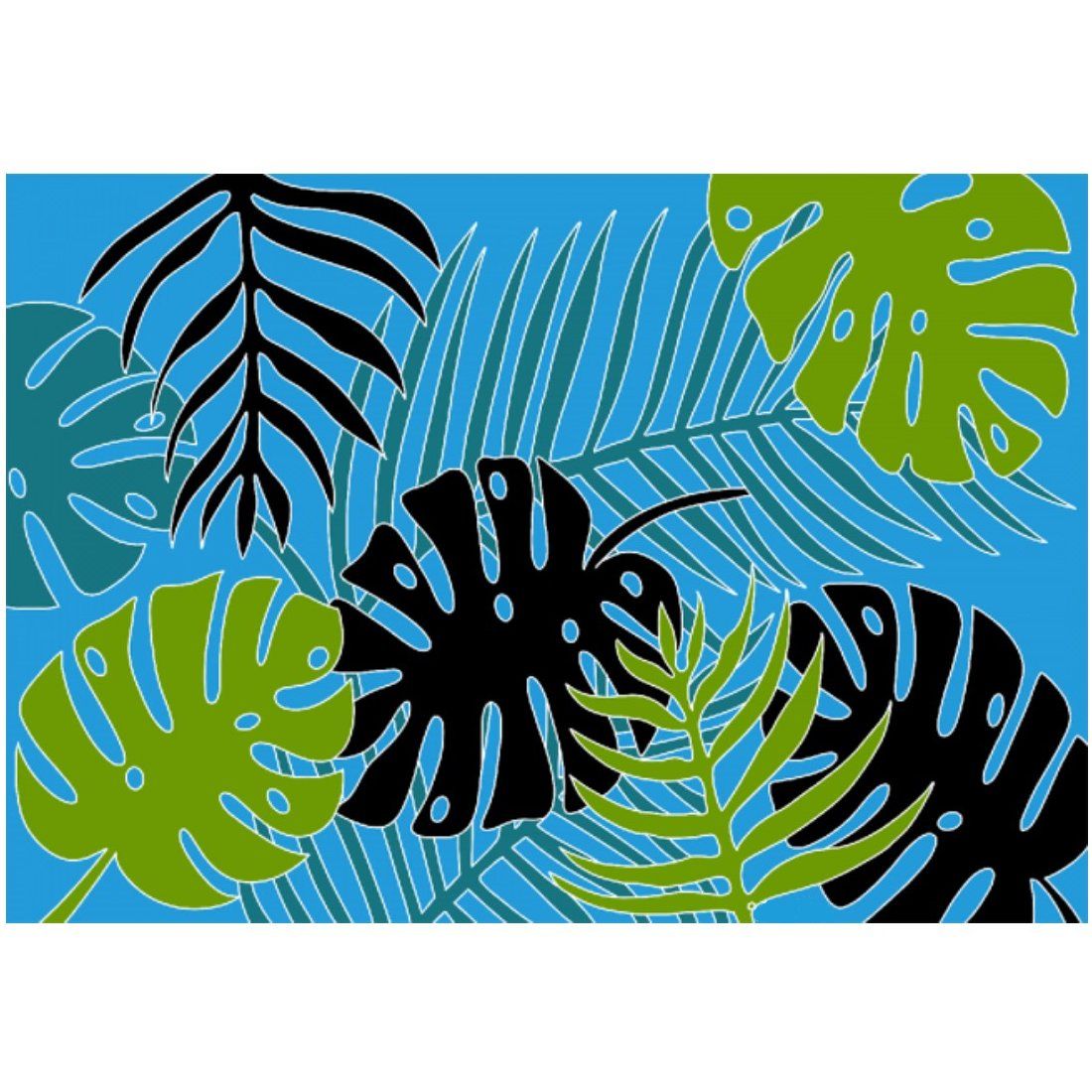 PAREO FEUILLES - TURQUOISE