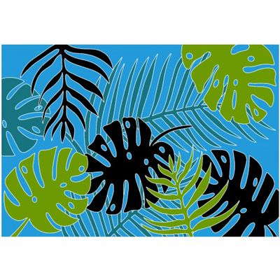 PAREO FEUILLES - TURQUOISE