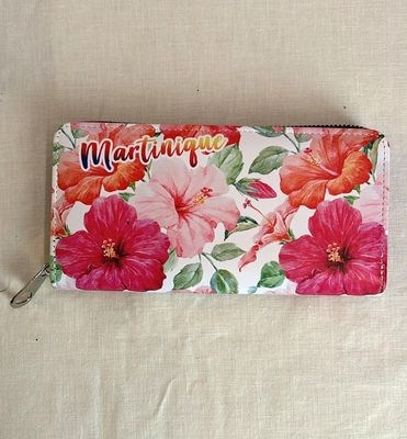 PORTE-MONNAIE RIGIDE GRAND ZIP MARTINIQUE - HIBISCUS RRR
