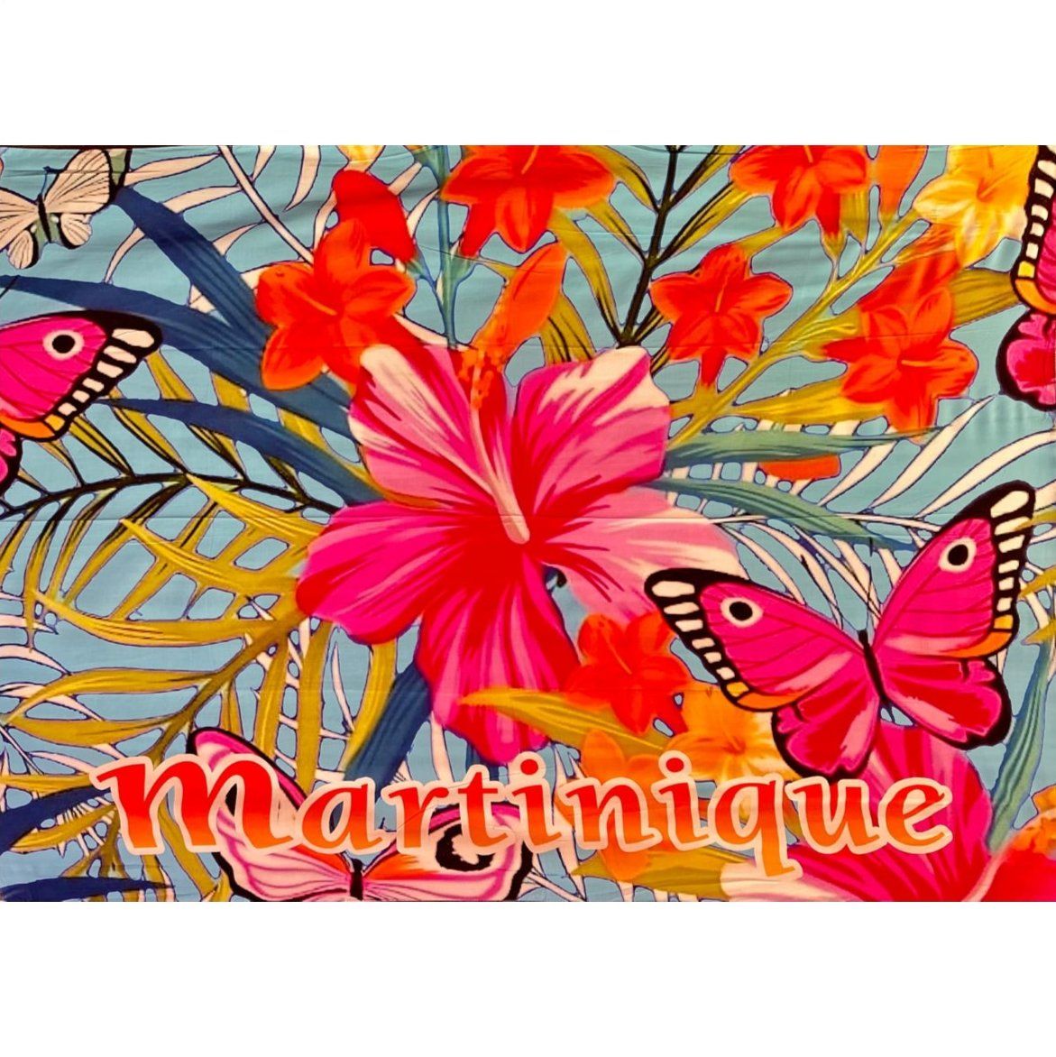 PAREO HIBISCUS PAPILLON MARTINIQUE