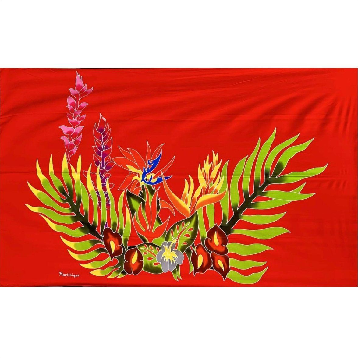 PAREO BOUQUET DE FLEURS - ROUGE