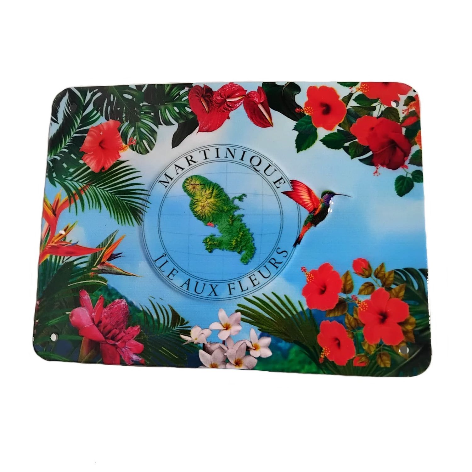 PLAQUE EN METAL MARTINIQUE - ILE AUX FLEURS