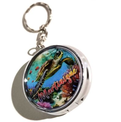 CENDRIER DE POCHE AVEC PORTE-CLES MARTINIQUE - TORTUE POISSON